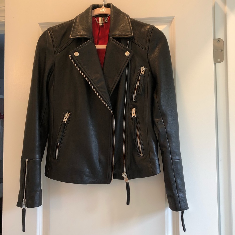 Topshop Rosemary Leather Biker Jacket *PRICE FIRM*